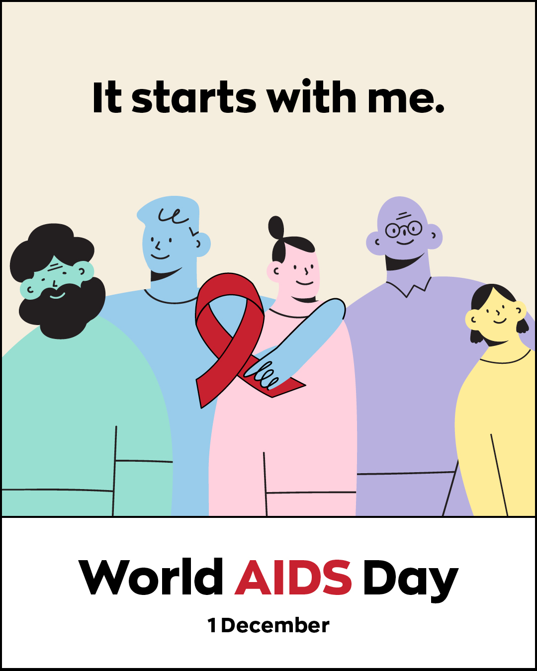 World AIDS Day LinkedIn tile (1080px x 1350px)