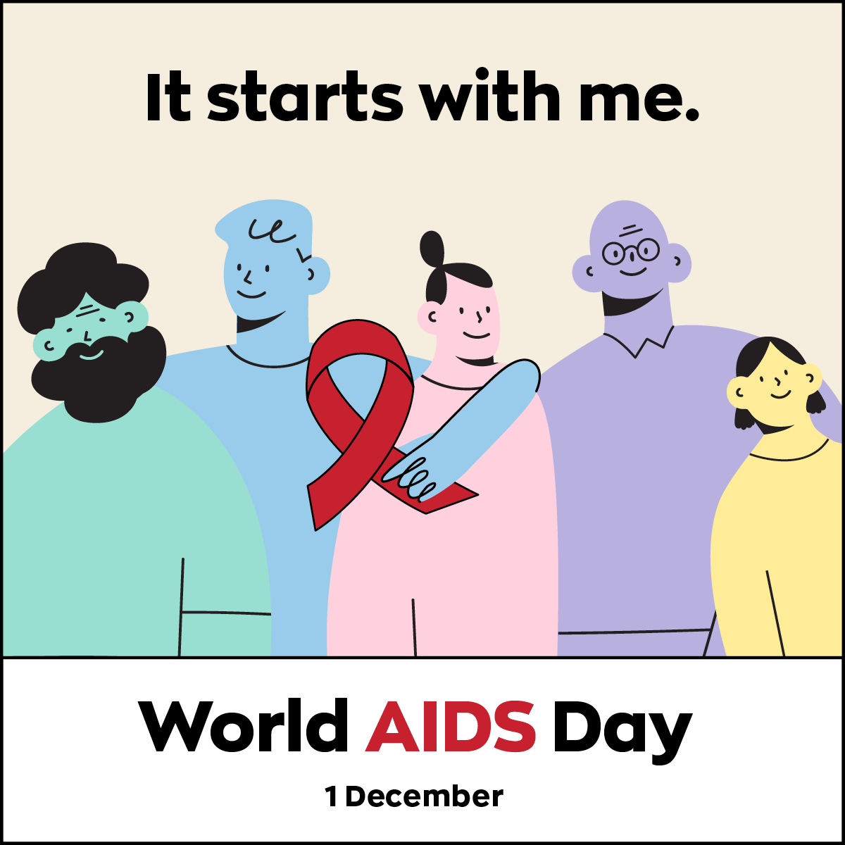 World AIDS Day LinkedIn tile (1080px x 1080px)