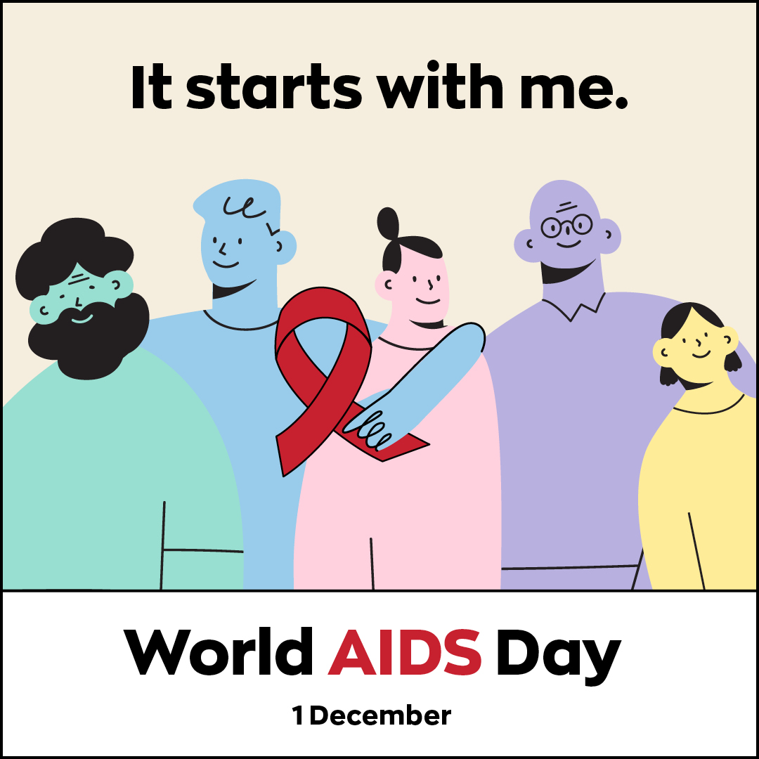 World AIDS Day social tile (1080px x 1080px)