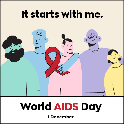 World AIDS Day social tile (400px x 400px)